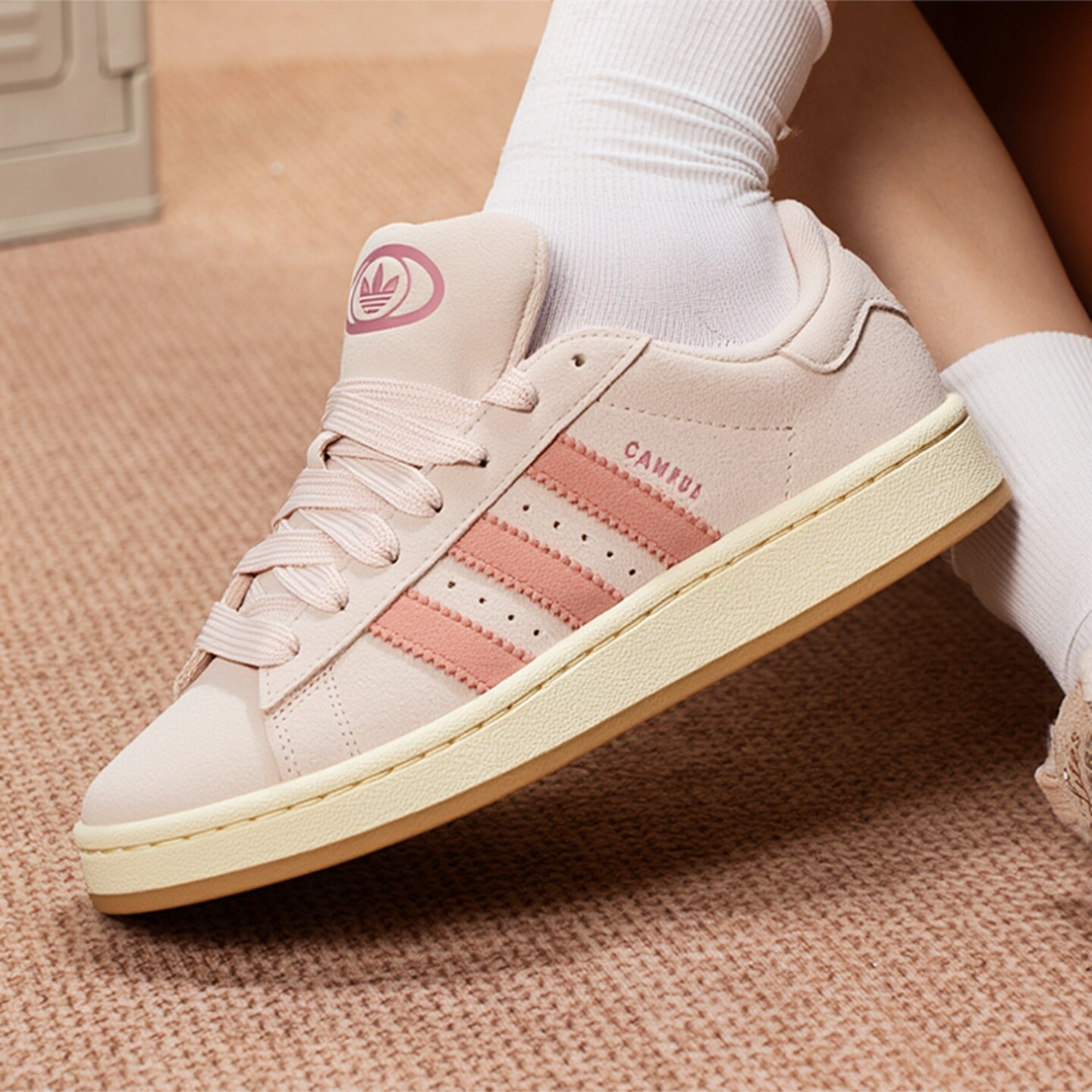 Adidas阿迪达斯三叶草女鞋粉色休闲鞋2025新款CAMPUS运动鞋JH5628