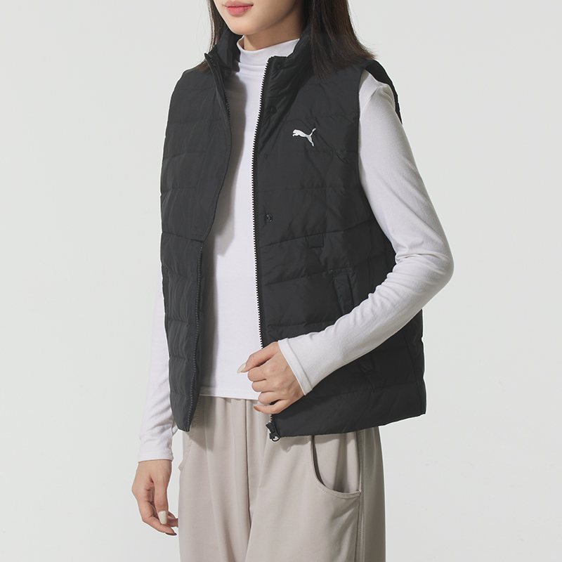 PUMA彪马羽绒马甲女25冬季新款无袖休闲服保暖运动外套528704-01