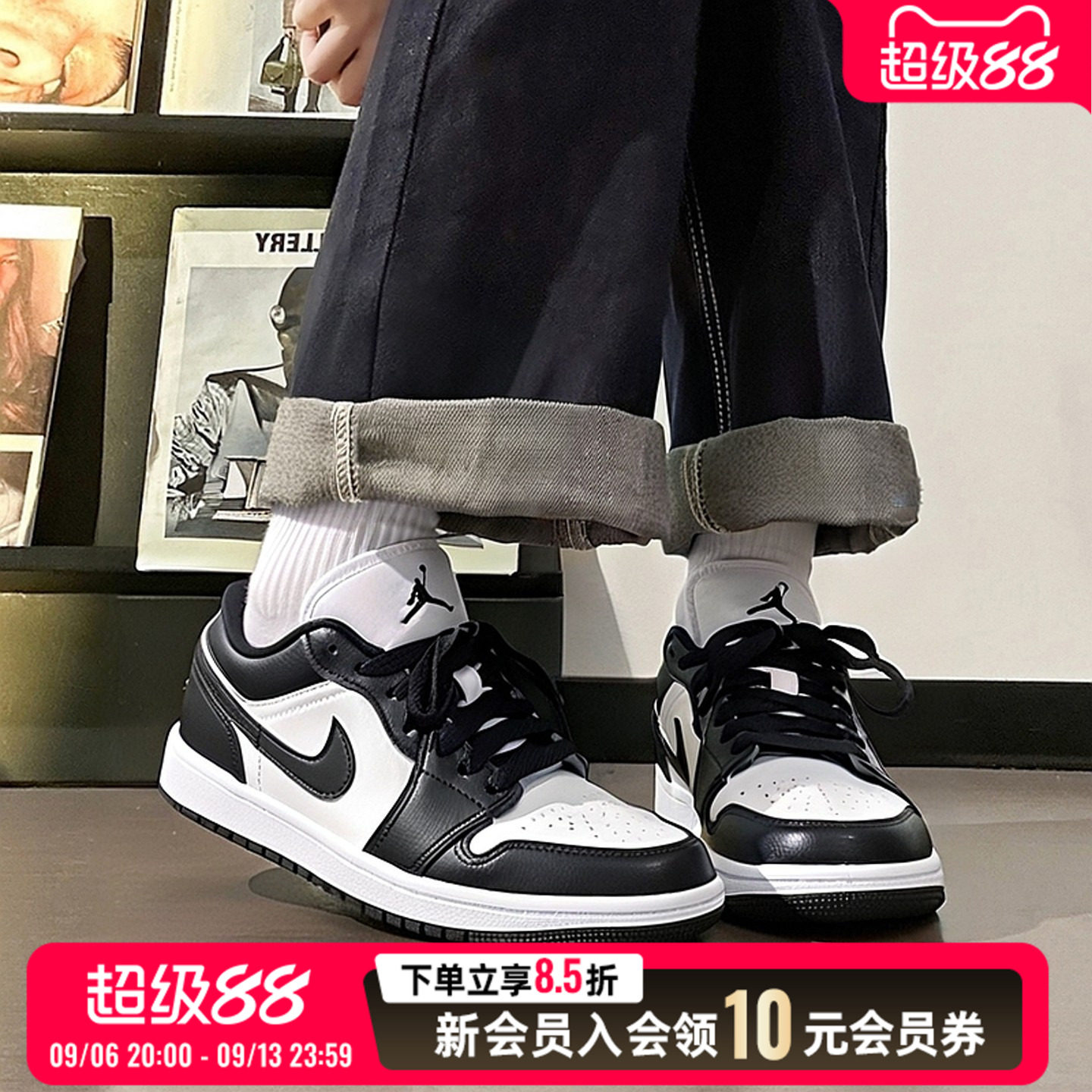 耐克AJ1女款Nike官方正品运动鞋2026新款熊猫鞋秋季透气休闲板鞋图片