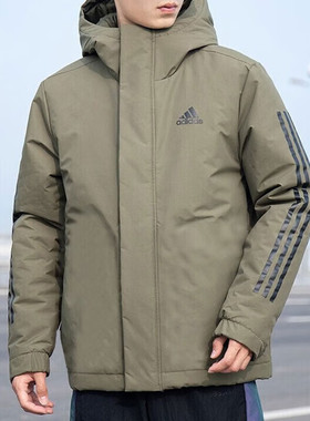 阿迪达斯棉服男装 25冬季新款保暖防风棉衣运动服加厚外套 IP2535