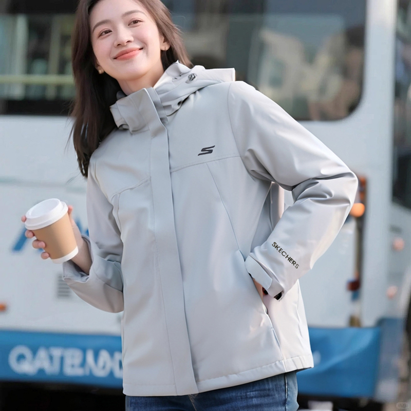 斯凯奇女装正品梭织夹克外套25秋冬新款户外防水休闲服跑步运动服