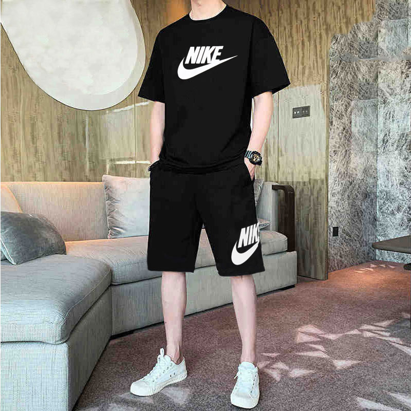 Nike耐克官网男子黑色印花休闲短袖T恤短裤两件套冬季运动套装男,运动服/休闲服装,运动套装,淘宝优惠券,粉丝福利购,淘宝优惠卷