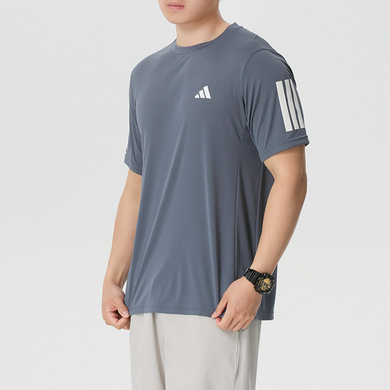 阿迪达斯t恤男装 2026夏季新款健身服快干短袖跑步运动透