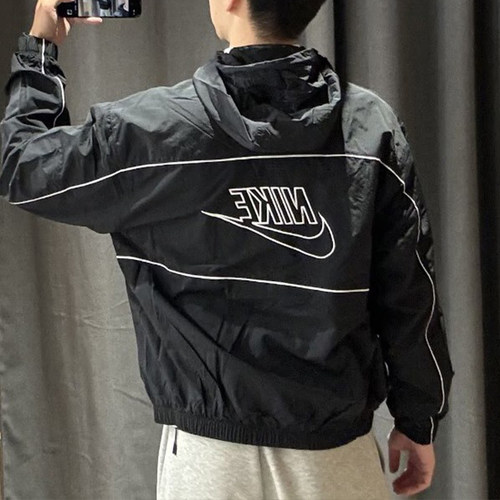 NIKE耐克梭织外套男新款连帽运动服休闲舒适跑步训练外套DD4747