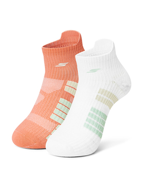 斯凯奇男袜女袜夏季针织休闲袜跑步训练透气两双装P324U008