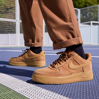 NIKE耐克男鞋小麦色板鞋空军一号AIRFORCE1低帮运动休闲鞋CJ9179