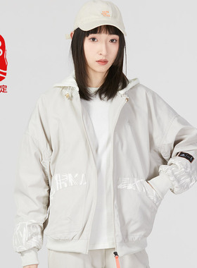 阿迪达斯新年款外套女装2026夏季新款宽松运动连帽加绒夹克HZ2998