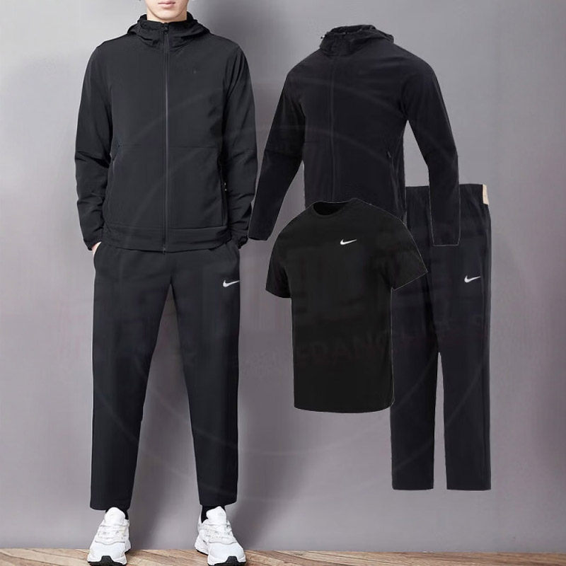 Nike耐克男冬季黑色休闲三件套运动套装跑步梭织外套直筒长裤T恤,运动服/休闲服装,运动套装,淘宝优惠券,粉丝福利购,淘宝优惠卷