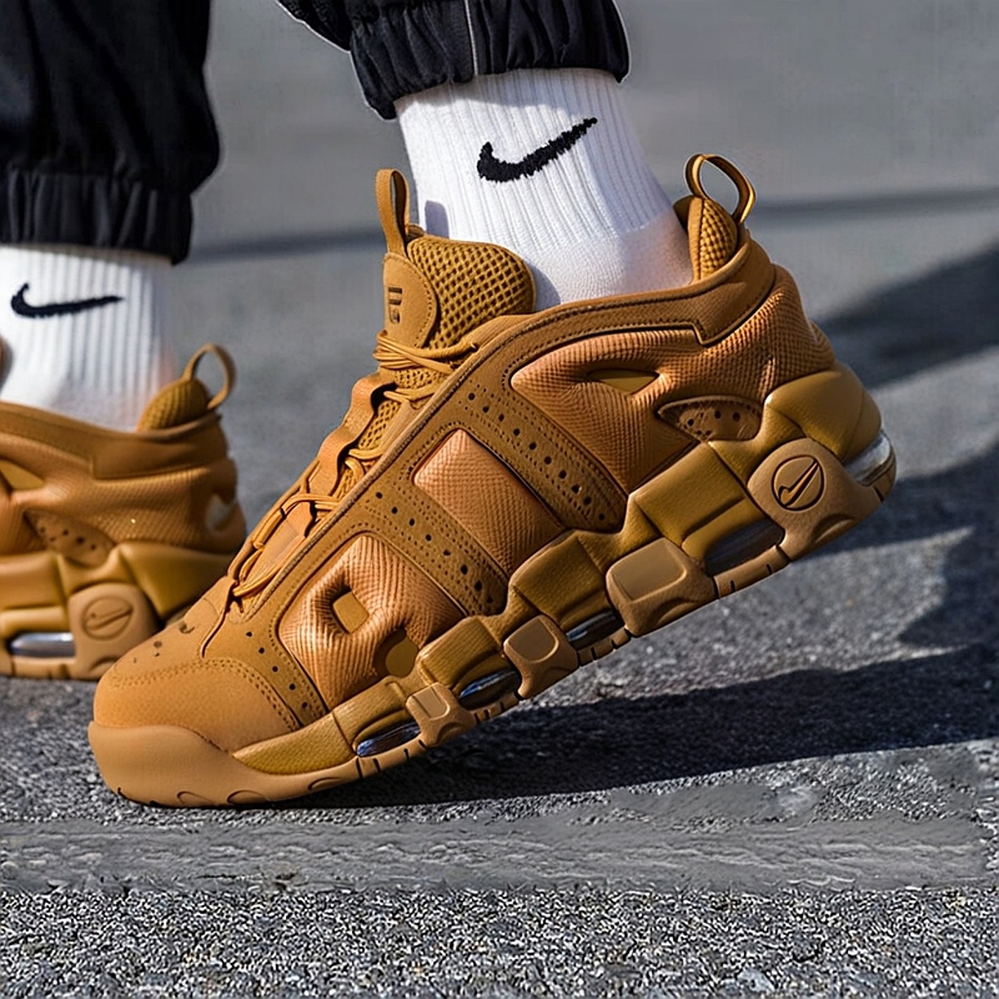 耐克(NIKE)官方正品男款休闲鞋2025冬季新款小麦色缓震气垫篮球鞋