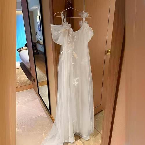 晨袍轻婚纱新娘结婚超仙小拖尾