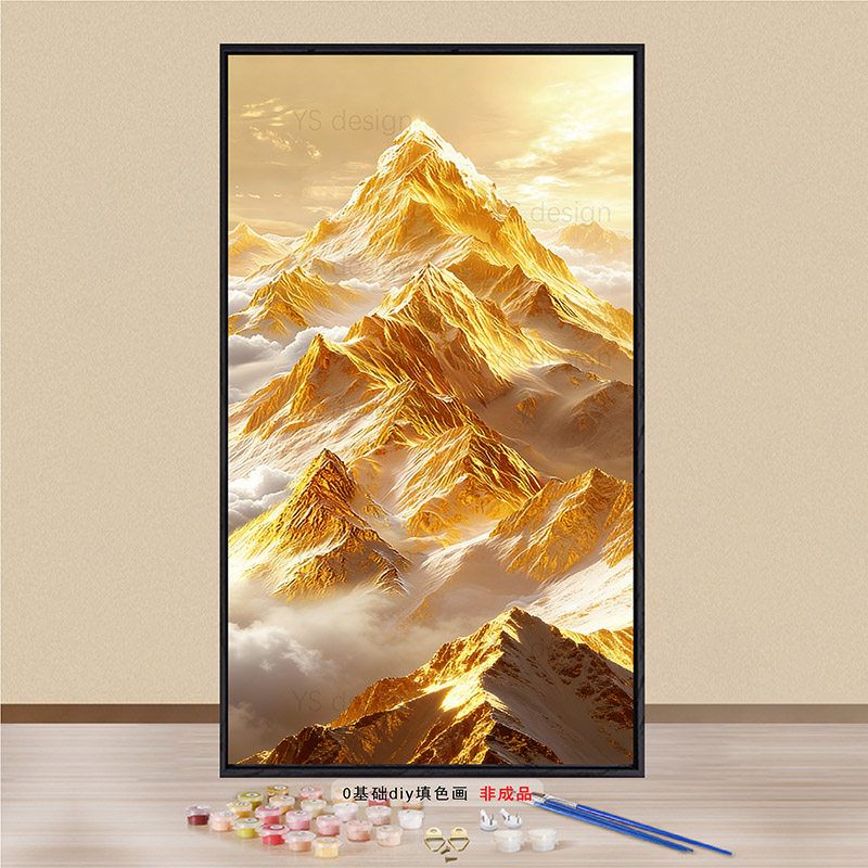 日照金山数字油画diy大尺寸风景