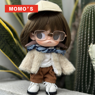 MOMOS嘎子姐短发假发zsiga人偶娃衣秋冬皮草外套不拔脚鞋子娃衣