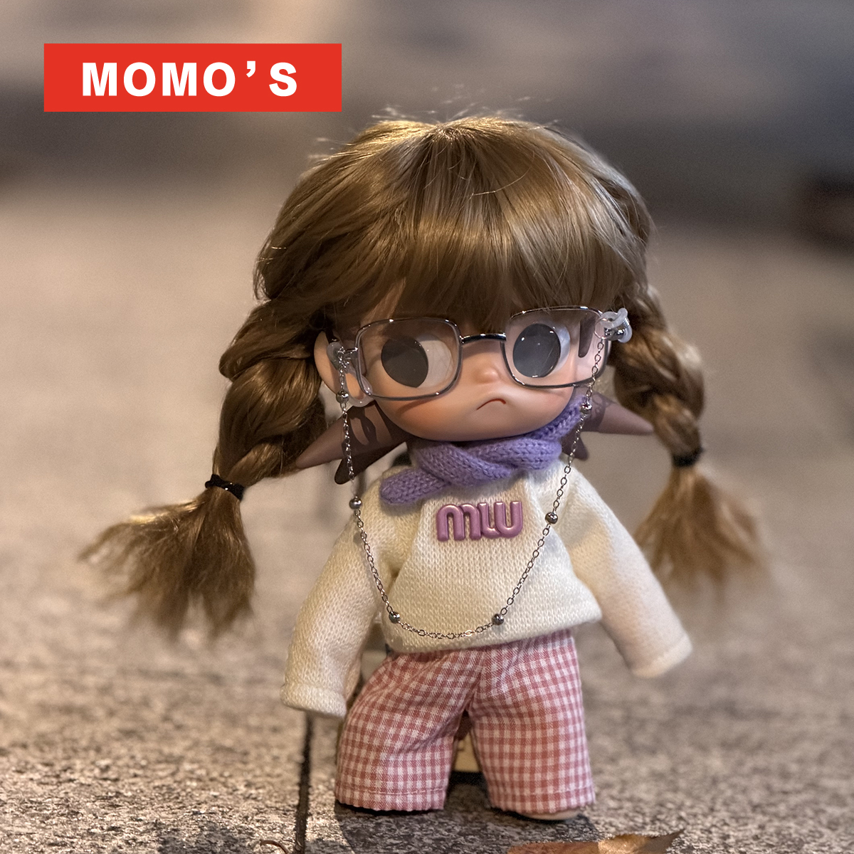 MOMOS嘎子姐粉色衣服假发