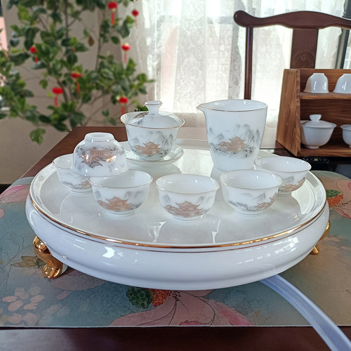 骨瓷大茶盘套装轻奢高档