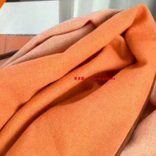 炫酷 亮色秋冬微厚款山羊绒围巾女式 流苏 橘色系