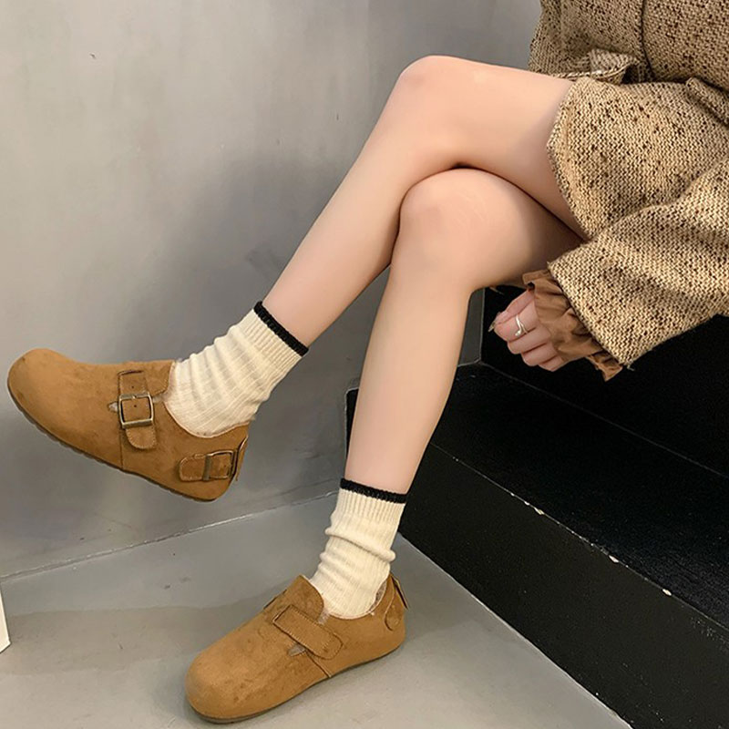 羊皮毛一体厚底勃肯鞋女冬季