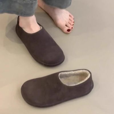 羊皮毛一体厚底一脚蹬懒人雪地靴