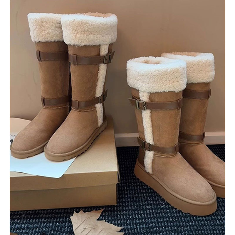 羊皮毛一体雪地靴女冬季加绒新款