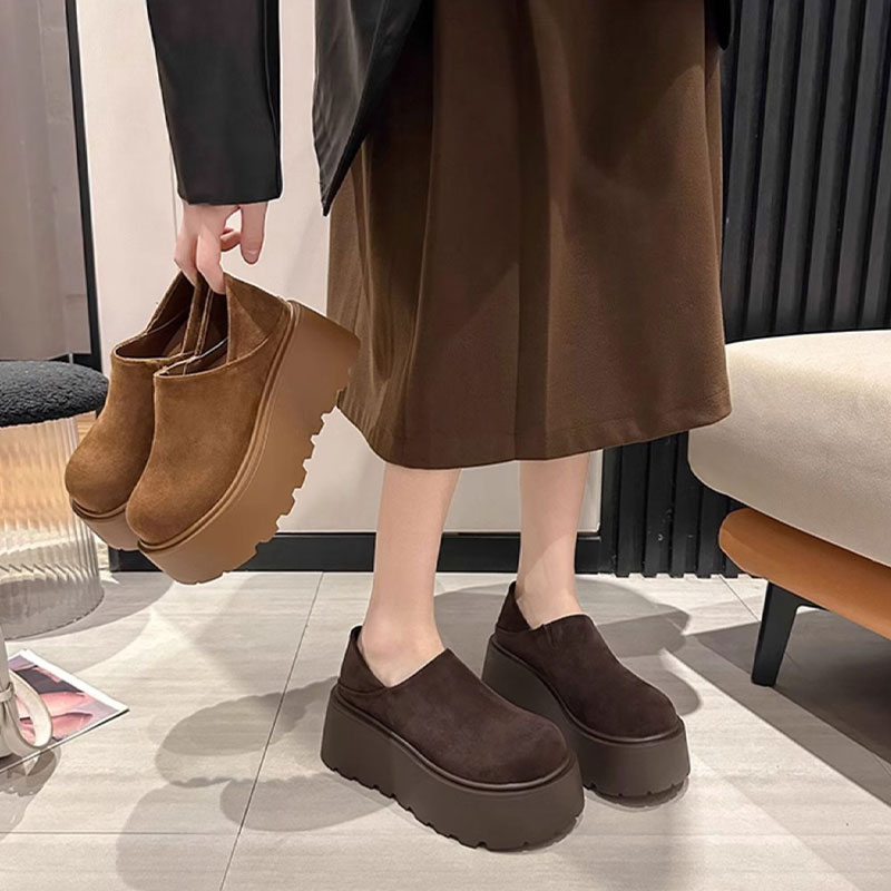 羊皮毛一体勃肯鞋女冬季新款厚底