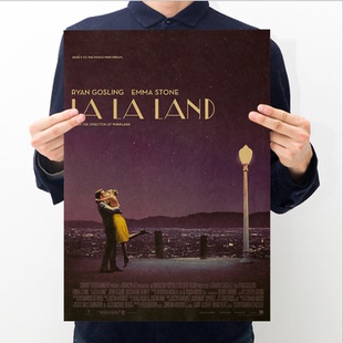 爱乐之城 美国电影海报 复古牛皮纸材质 卧室宿舍墙壁装饰墙贴