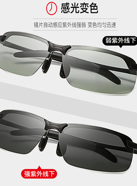 变色偏光太阳镜钓鱼配抗蓝光疲劳