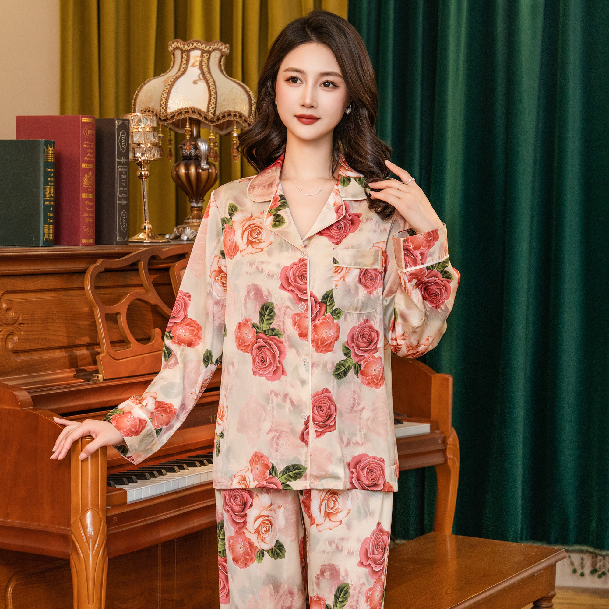 睡衣薄款夏季秋冬常规款舒适女家居服套装短袖常规