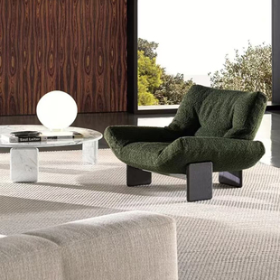 2025米兰展新品Minotti设计师布艺埃米单椅客厅中古风懒人沙发椅