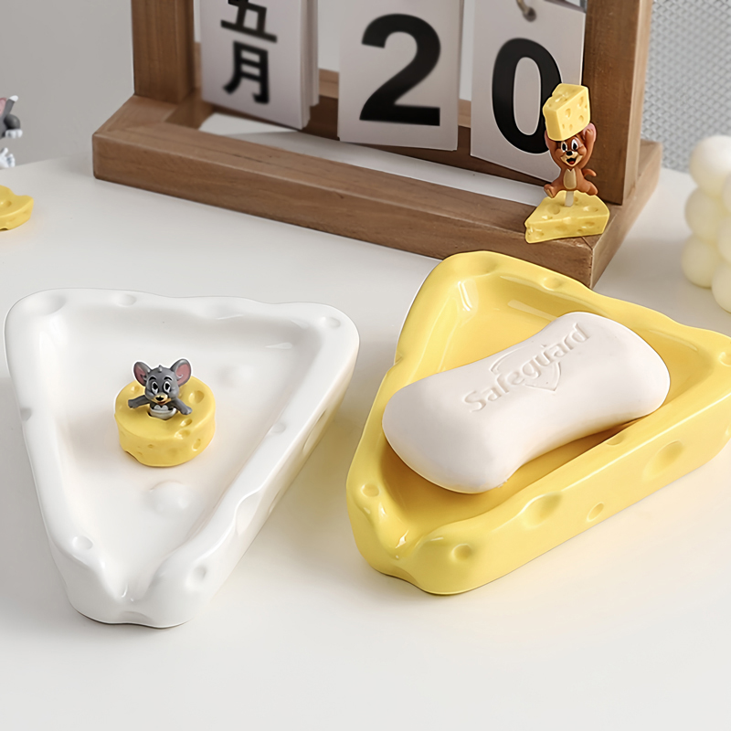 可爱陶瓷肥皂盒奶酪沥水香皂盒