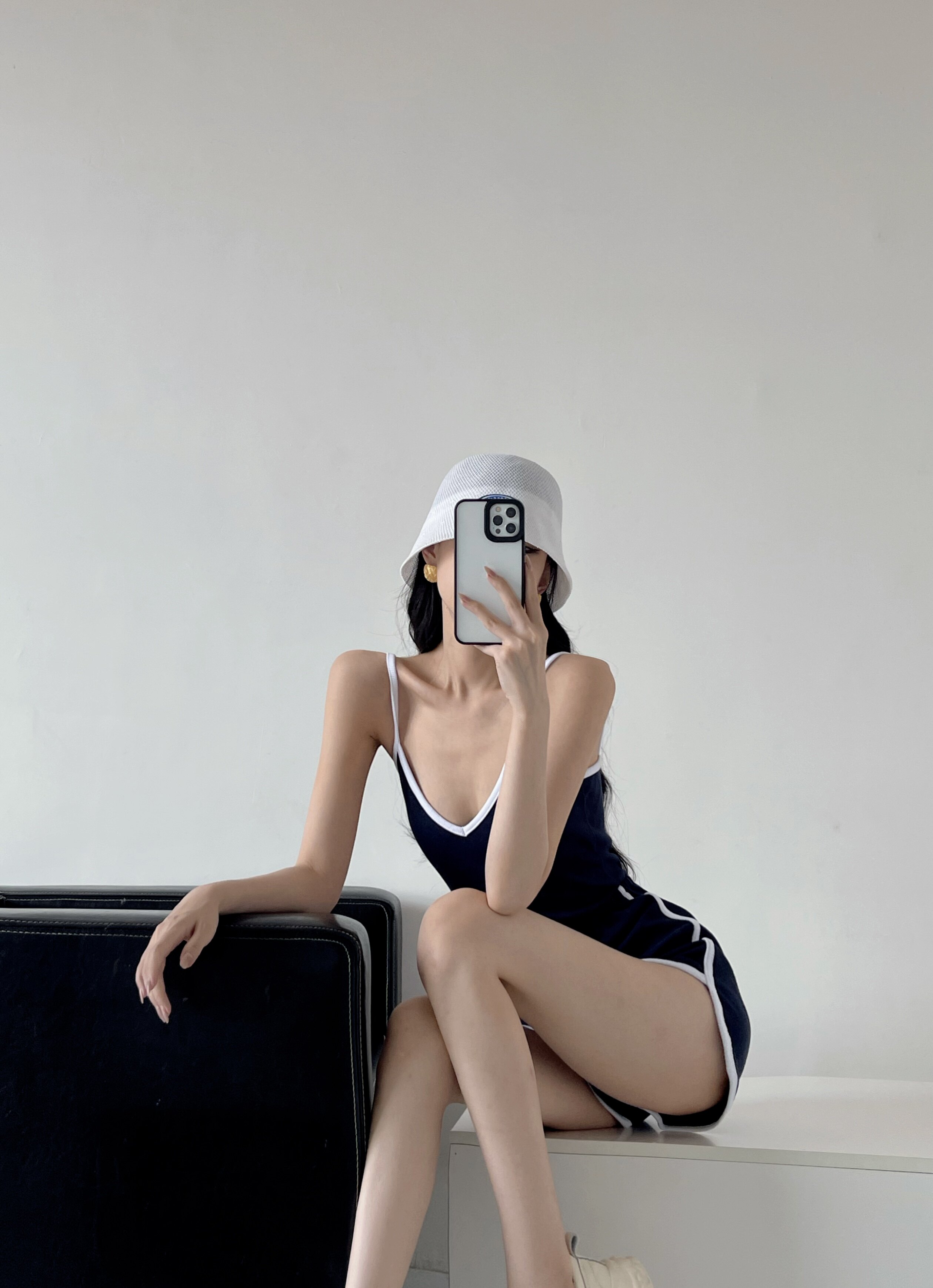 运动风薄款连衣裤蓝色辣妹吊带