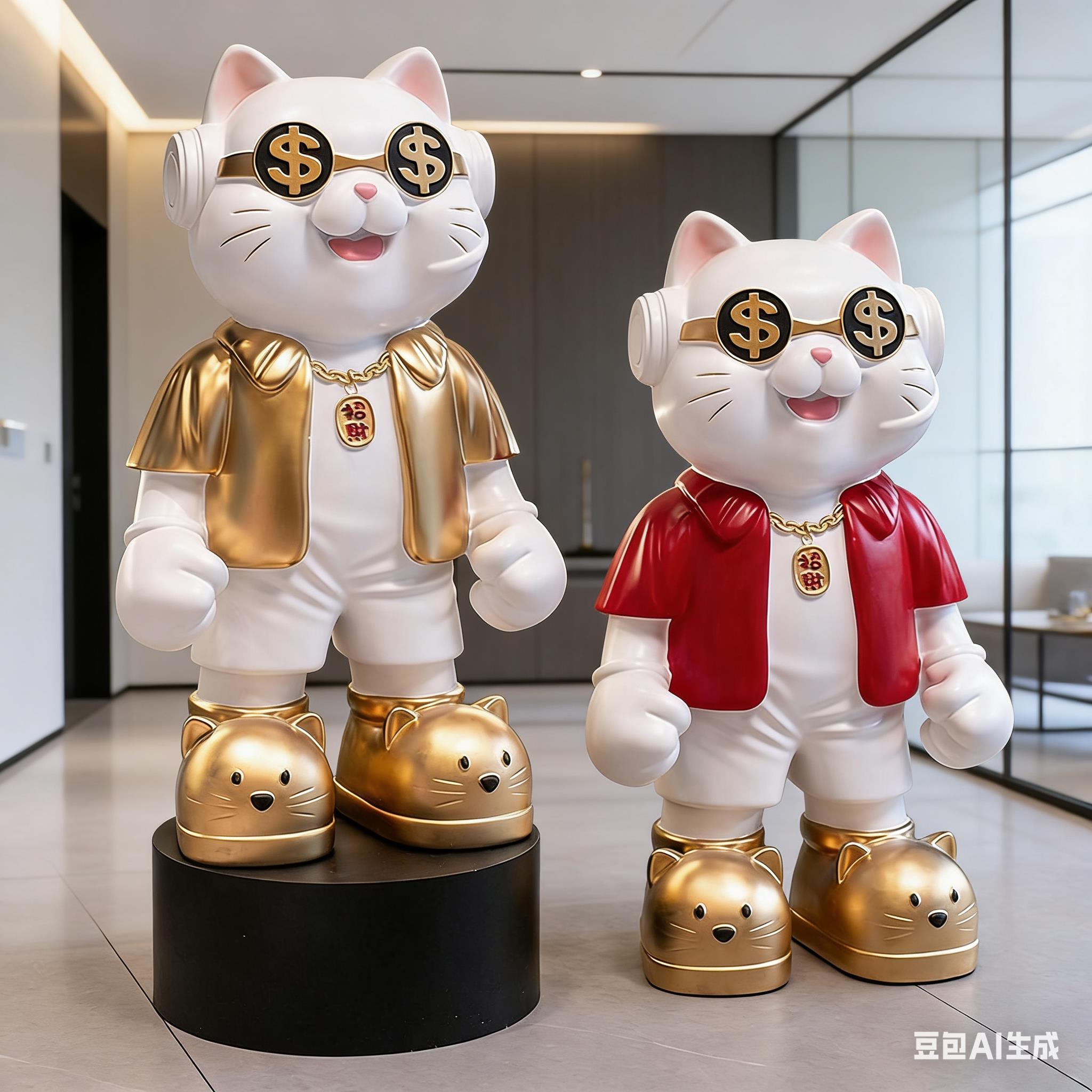 招财猫摆件存钱罐店铺开业礼物客厅家用旺财大型落地酒店入户乔迁