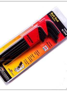 美国BONDHUS波顿10999球头L型内六角扳手套装进口六角匙1.5-10MM