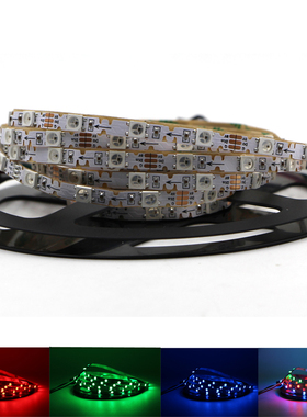 s型WS2812B窄版全彩60灯每米3535/5050幻彩跑马流星折叠软灯带5v