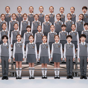 儿童初中小学生爱国诗歌合唱朗诵演出服男女童演讲比赛服装秋冬季