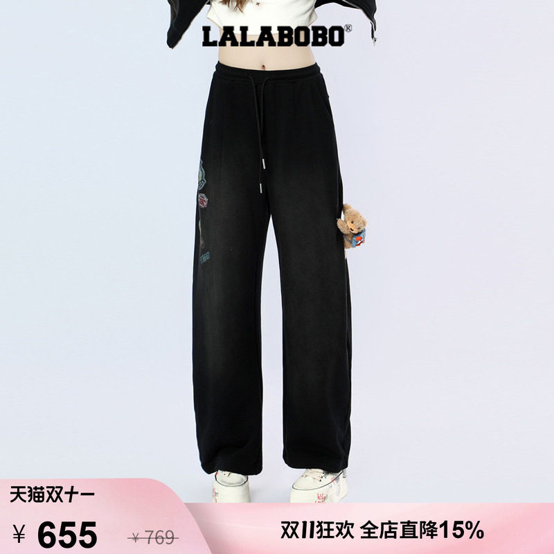 LALABOBO波点连帽针织套装-下装