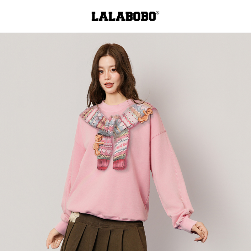 LALABOBO趣味图案套头卫衣