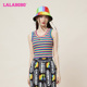 LBCB LALABOBO春季 WSWT11 彩虹美式 风字母背心女 新品 可爱时尚