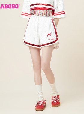 LALABOBO秋季新品美式款复古运动A型针织五分短裤女|LBCB-WXZD34