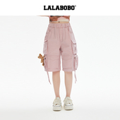女原创潮牌热裤 五分裤 短裤 夏新款 玩偶熊系列 LALABOBO25年工装