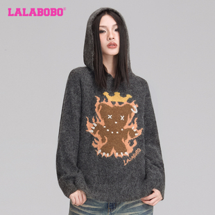 毛衣女原创潮牌连帽套头内搭针织衫 LALABOBO25年夏季 商场同款