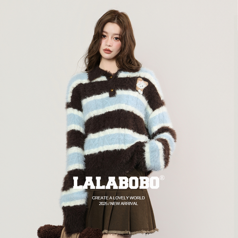 LALABOBO泡芙小狗毛织套头