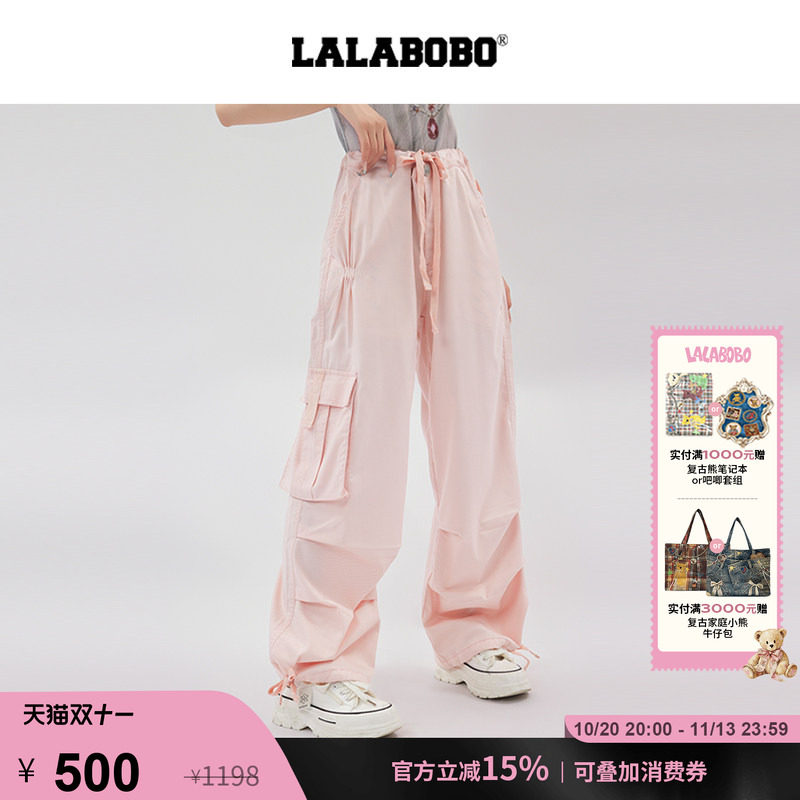 LALABOBO立体熊工装长裤