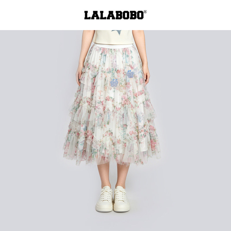LALABOBO碎花小狗纱裙