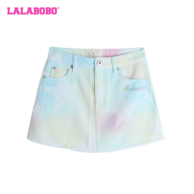 LALABOBO牛仔半裙炫彩五角星