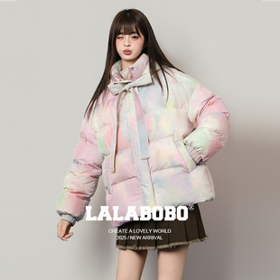 LALABOBO白鸭绒羽绒服25年冬新潮原创巨好看渐变外套 商场同款