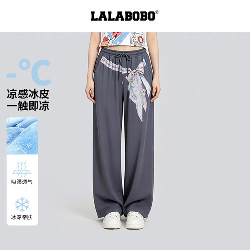 LALABOBO腰部蝴蝶结冰感裤