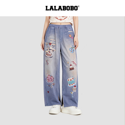 LALABOBO甜点派对开叉针织裤
