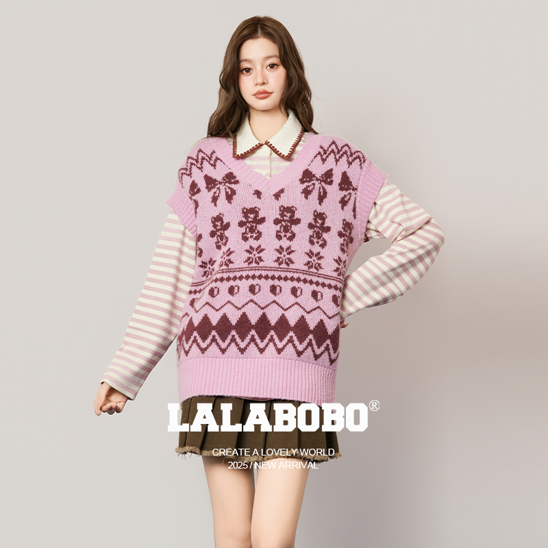 LALABOBO费尔岛毛织背心