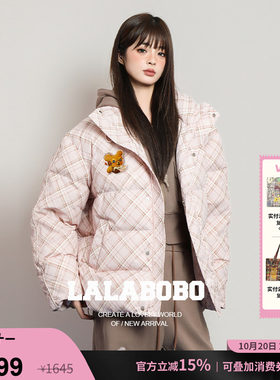 LALABOBO饼干熊格纹羽绒服