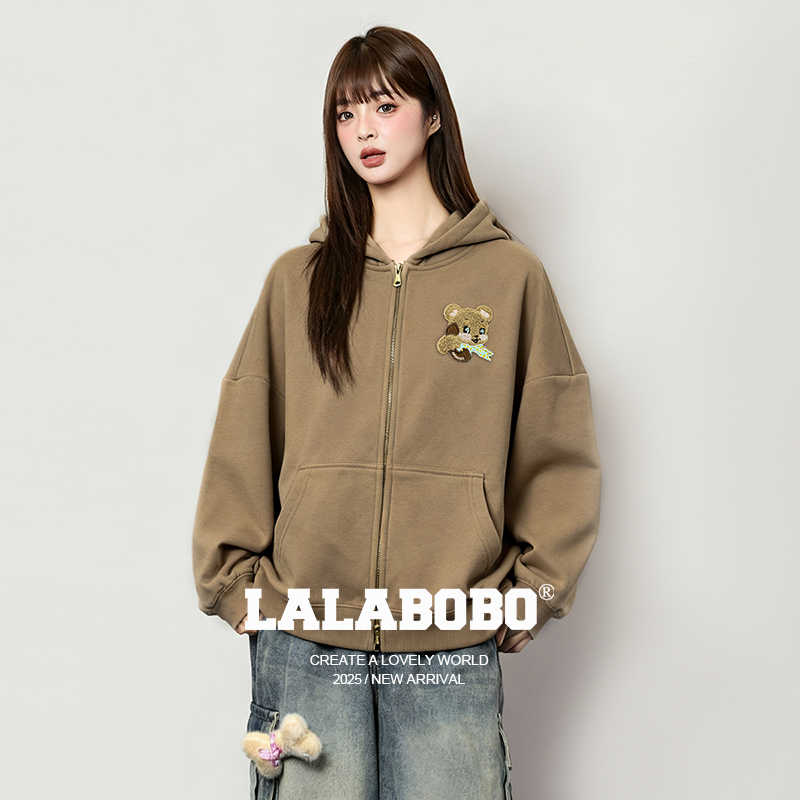 LALABOBO电话小熊开衫卫衣