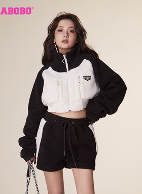 LALABOBO秋季新款简约休闲治愈美学短毛绒外套女|LBCD-WSDR22